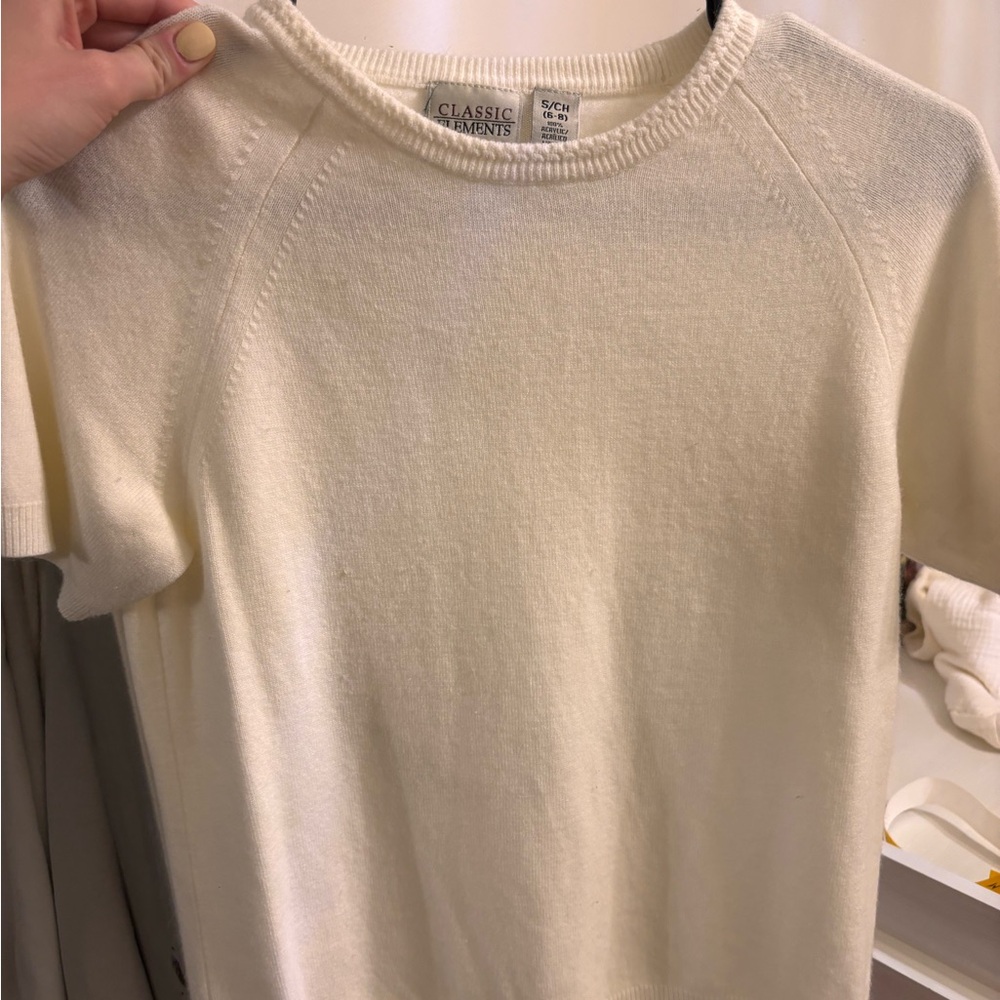 Classic Elements Cream Crewneck Short Sleeve Top
